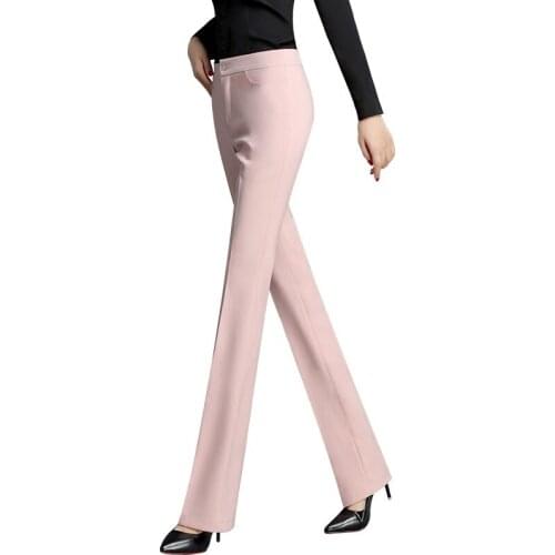 2018 Office trousers womens work pants Slim spring and summer new anti-wrinkle straight was thin solid color trousers TB181235