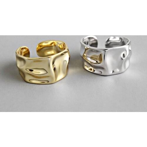 Ins Style Simple Irregular Geometric Open Rings Women Finger Accessories Jewelry Modern Gold Color Chunky Female Girls Gifts