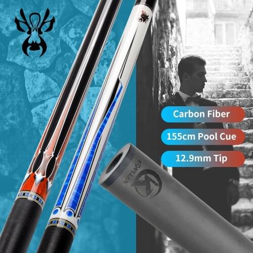 ZOKUE Carbon Fiber Billiards Cue 155cm For Tall People 12.9mm Tip Tecnologia Pool Cue 3/8*8 Radial Pin Billiard Cue Stick Kit