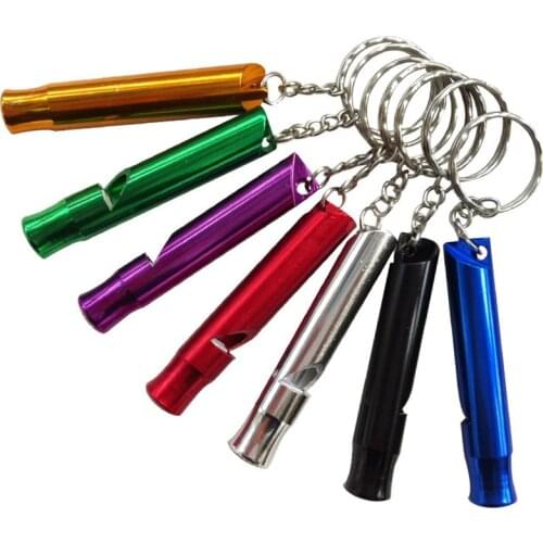 10PCS Whistles Training Whistle Multifunctional Aluminum Emergency Survival Whistle Keychain for Camping Hiking Outdoor Sport
