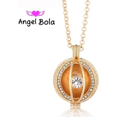 10pcs/Wholesale 4 Color Crystal Angel Bola Cage Essential Oil Pendants Engelsrufer Necklace Angel Ball for Mom Gifts L034