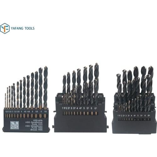 13/19/25pcs Twist Drill Bit 1.0-13mm HSS-6542 M2 Drill Bit Set Round Shank Copper Aluminum Metal Hole Drilling Cutter Power Tool