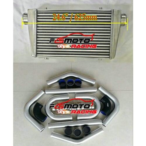 450x300x75mm Universal Aluminum Intercooler + 8PCS Silicone Hose 76mm 3" Inlet Outlet Delta Fin Design 450*300*75 18"x12"x3"