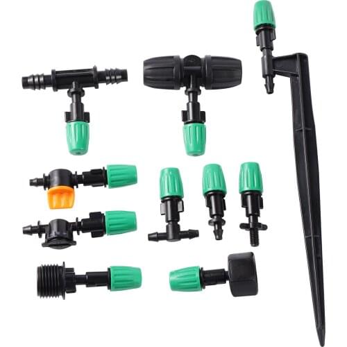 5Pcs Irrigation System Misting Nozzle with Different Connector Agriculture Garden Watering Sprayer Drop Temperature Dust Removal