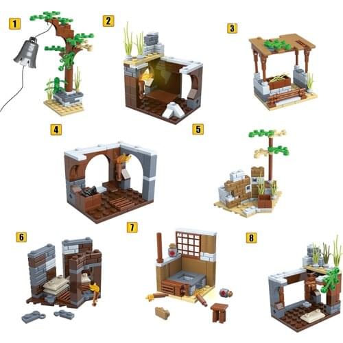 8 in 1 Military series World War II Military training base Soldier weapon DIY model Building blocks Toys Gifts