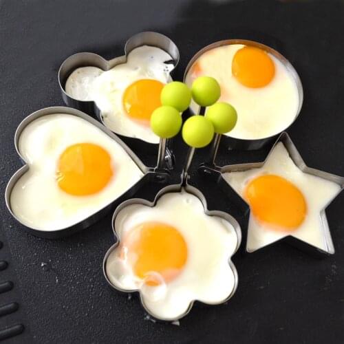 Omelette Mold Omelette Decoration Omelette Pancake Cooking Love Shape Tool Kitchen Accessories Tool 4/3/2 Stainless Steel Metal