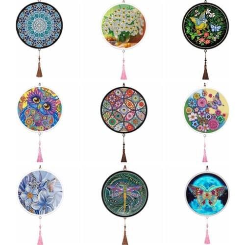 Mandala 5D DIY Diamond Painting Wall Hanging Pendant With Tassels Special Shape Full Drill Home Decoration Art Craft Gifts
