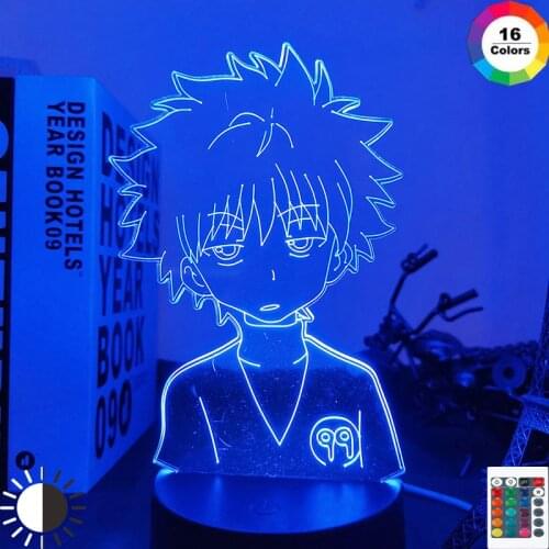 Anime Hunter X Hunter Killua 3d Led Lamp for Bedroom Decor Nightlight Birthday Gift Acrylic Led Night Light Hxh Killua Cute