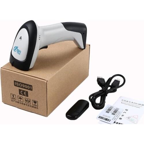 Wireless barcode scanner gun express single dedicated supermarket Retail Stores bar code reader with function of storage