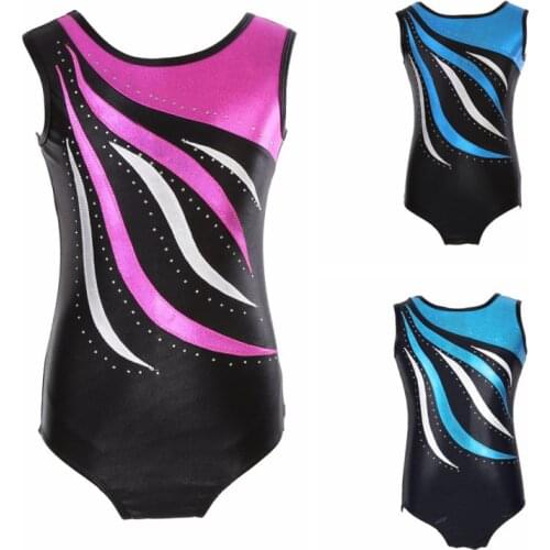 Sleeveless Diamond Bright Ballet Dance Leotards Dress Children Training Biketard Dancewear Practice Costume Gymnastics pro