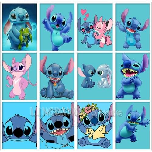 Disney Lilo & Stitch 5D DIY Full Drill Diamond Painting Stitch And Angie Diamond Mosaic Embroidery Cross Stitch Home Decor Gift