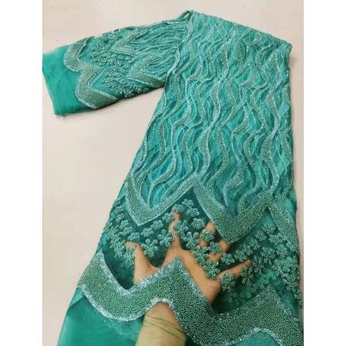 French Tulle African Lace Fabric 2021 High Quality Swiss Lace Beaded Nigerian Tulle Net Lace Wedding African Materials 5Yards