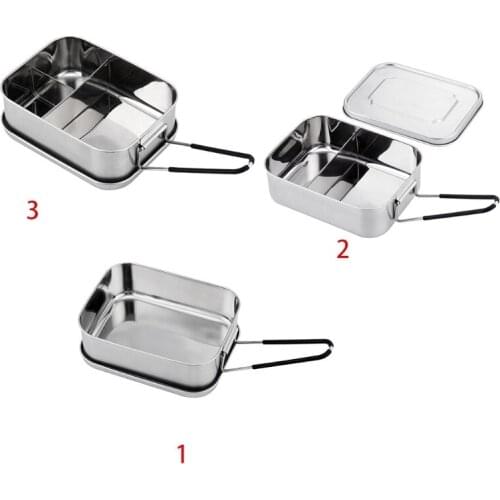 Leak Proof Stainless Steel Lunch Food Container Large Bento Boxes Metal Lunch Box For Kids Adults Lockable Clip BPA Free