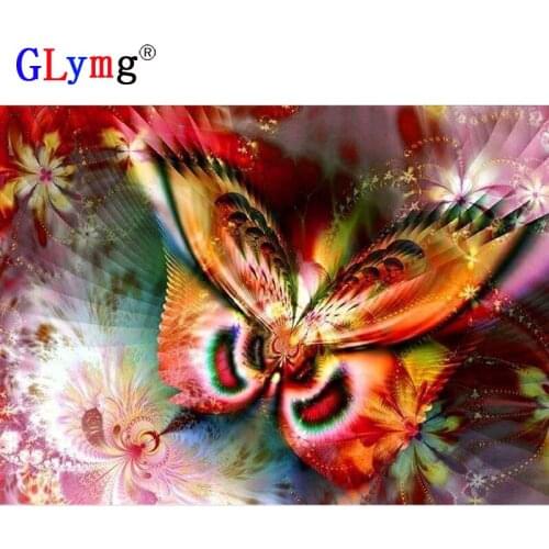 GLymg 5D Diy Diamond Painting Full Drill Dream Butterfly Paint By Diamond Kits Diamond Embroidery Mosaic Kit Picture Home Decor