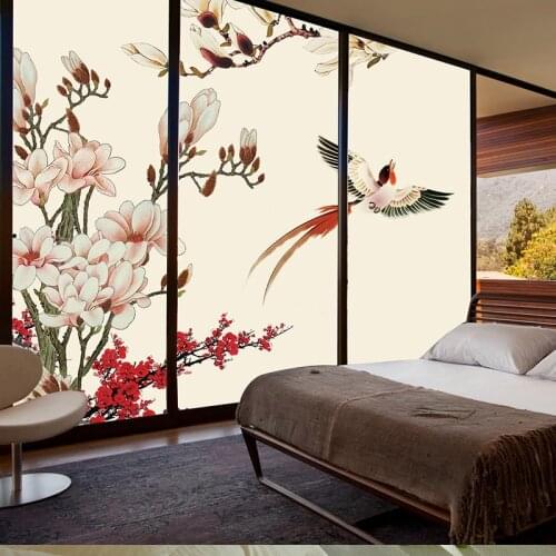 Customized electrostatic window glass sticker translucent frosted glass film bathroom bedroom window sticker
