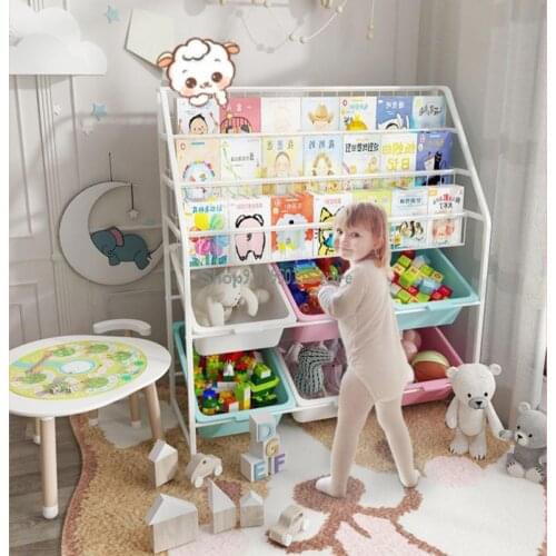 Childrens Bookshelf, Picture Book, Toy Storage Rack, Baby Multi-layer Home Floor Finishing Storage Cabinet Storage Rack