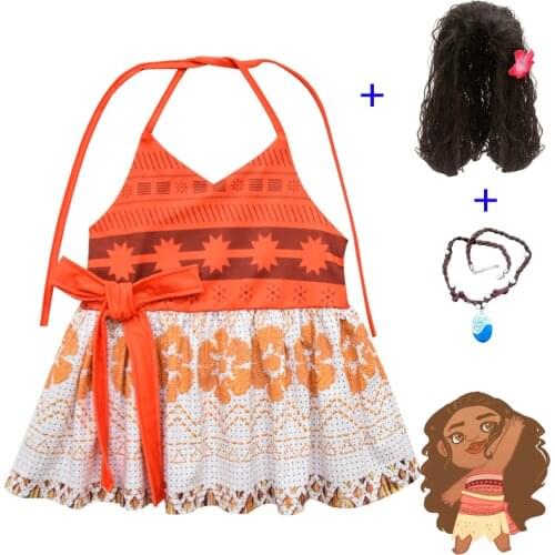 Summer Holiday Girl Baby Princess Clothing Set Birthday Infant Backless Moana Dress 2-8 Years Kids Fancy Vaiana Fairy Beachwear