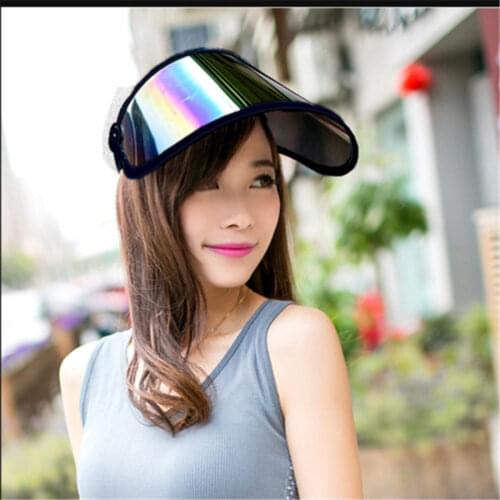 Unisex Women Men Summer Sun Visor UV Protection Casual Transparent Empty Top Plastic Hat Sunscreen Bicycle Cap Sun hat New
