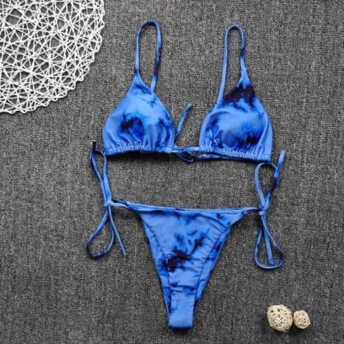 XPUHGM Hot Sale Sexy Bikini Women Push Up Swimsuit Tie-dye Printing Swimwear Brazilian Bikini Set Bathing Suit Summer For Women
