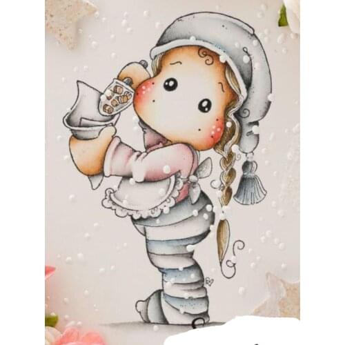 Magnolia girl Transparent Silicone Stamp And metal die/Seal for DIY scrapbooking/photo album Decorative clear stamp sheets