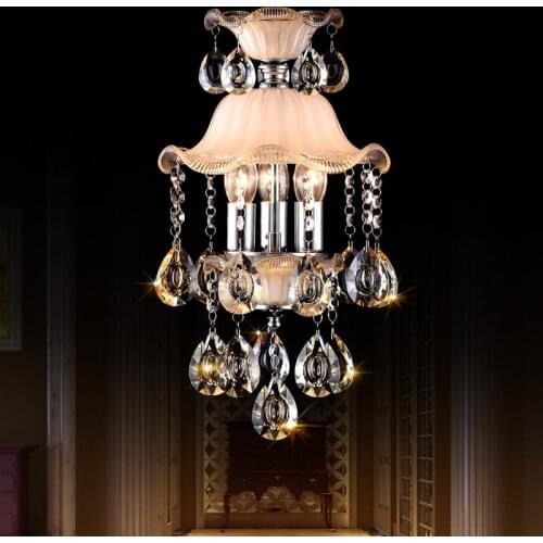 Small crystal Pendant Lights European style crystal lamp high-end luxury restaurant aisle lamp porch lamp entrance LU80494