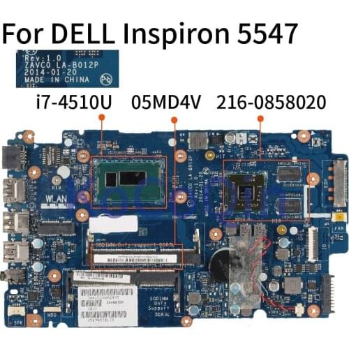 KoCoQin Laptop motherboard For DELL Inspiron 5547 i7-4510U Mainboard CN-05MD4V 05MD4V LA-B012P SR1EB 216-0858020