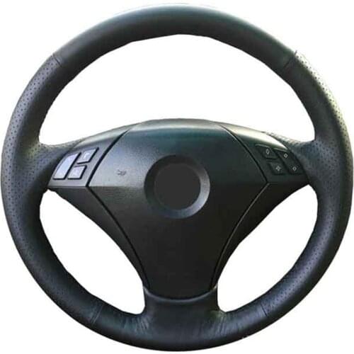 Car Steering Wheel Cover For BMW 530 523 523li 525 520li 535 545i E60 Customize DIY Steering Wrap Microfiber Leather Hand Sewing