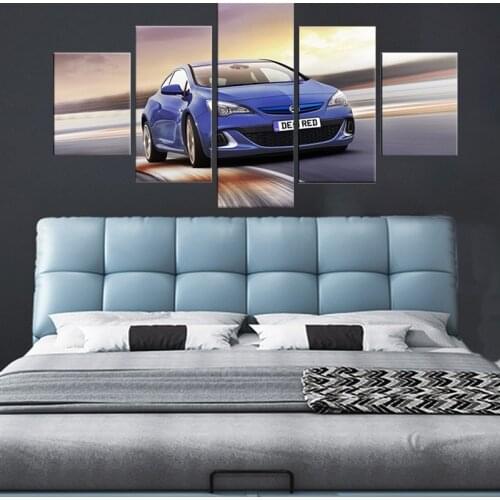 Wall Art Cool Red Luxury Car Modular Canvas 5 Pieces Pictures Road Home Decor Painting Prints Poster Living Room Cuadros Frame