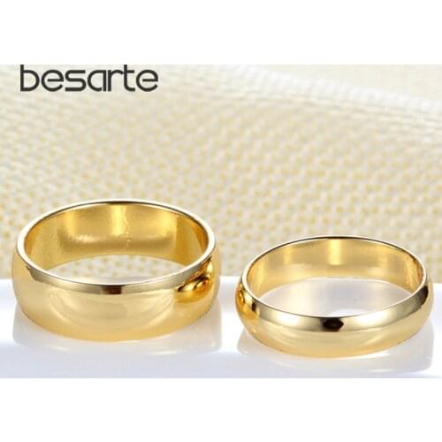 Couple Rings Gold Engagement Ring for Men Women Alliance Casamento Bague Mariage Hommes Alianca Anillo Alien Wedding Jewelry