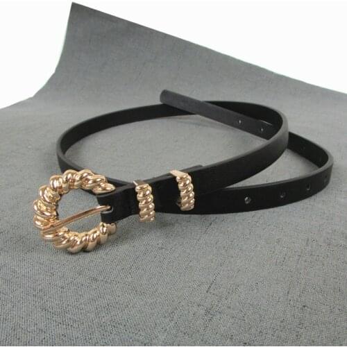 Designed for Ladies New Fine Pu Leather Waist Women Belts Wild Metal Buckle Off White Belt Jeans Dress Decoration Cintos