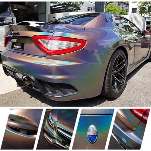 Grey Laser Diamond Vinyl Sticker 3M psychedelic super car styling full body wraps, holographic color vinyl