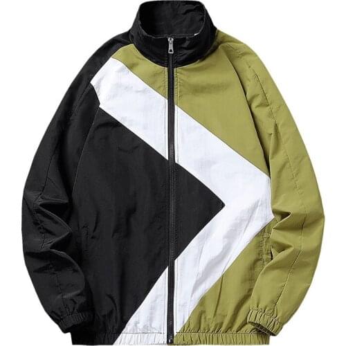 Outside Men Windbreaker Jacket 2021 Fashion Spring Autumn Bomber Casual Sports Jacket Male Gym Running Fitness Patchwork Coats