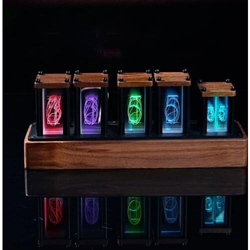 Modern Digital IPS Tube Clock RGB pseudo glow tube digital clock diy gift Set your favorite gift