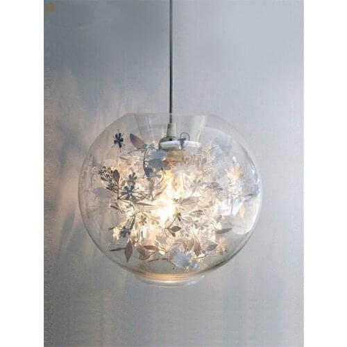 Glass Nordic Modern Pendant Lights Minimalist Creative Personality Art Balcony Living Room Snowflake Design Golden LED Lamps