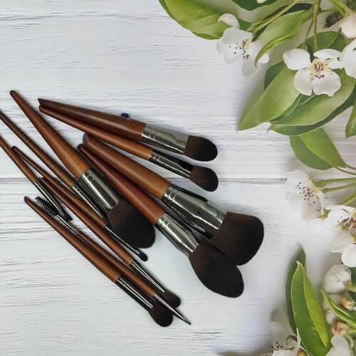 11Pcs High Quality Makeup Brush Set Perfect Blush Powder Eye Shadow Micro Brush Shadow Kit Kabuki Makeup