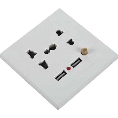 2.1A Dual USB Wall Charger Socket Adapter Universial Power Outlet Panel wite Switch