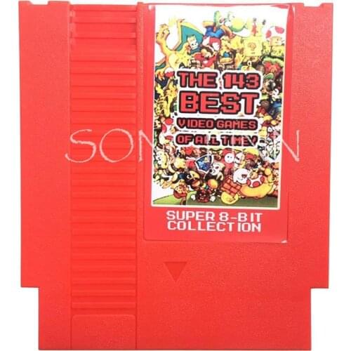 The 143 In 1 Best Video Games of All Time Contra Earthbound Megaman 123456/Turtles 1234 card for 72 Pin 8 Bit Video Game Console