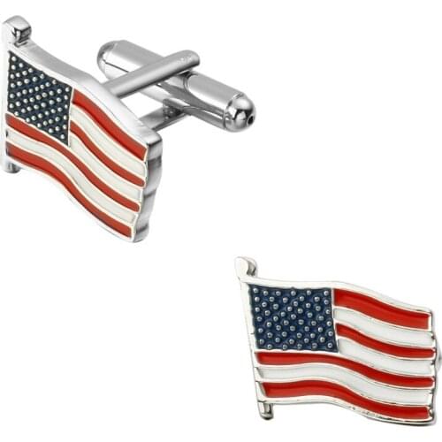 Mens shirts Cufflinks high-quality copper material The flag of the United States Cufflinks 5 pairs of packaging for sale