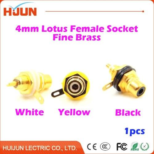 1pcs 4mm Copper Banana Lotus Panel Socket Plug Binding Post Audio Speaker Adapter Power Amplifier Female Terminal Connector