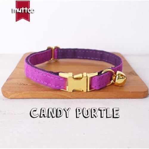 10pcs/lotMUTTCO retail with platinum high quality metal buckle collar for cat THE GANDY PURTLE design cat collar 2 sizes UCC029B