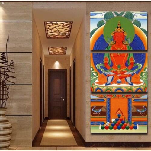 Buddha 3pcs Abstract Buddha Modern Home Decor Canvas Print Painting Wall Art Picture for Living Room Modular Picture No Framed