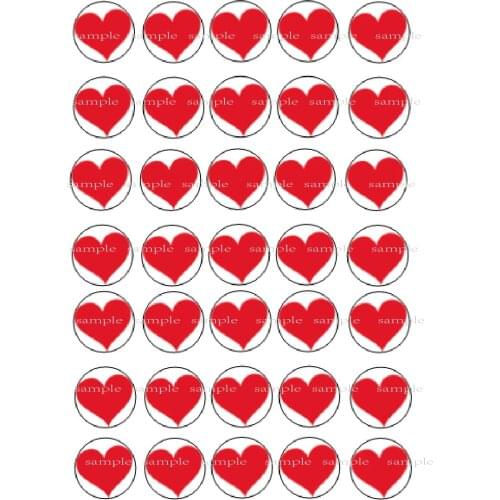 35 Red Pink Heart Edible Cake Topper Wafer Rice Paper for Cake Cupcake Cookie Topper Decoration Wedding Cake Decor Supplier Gift