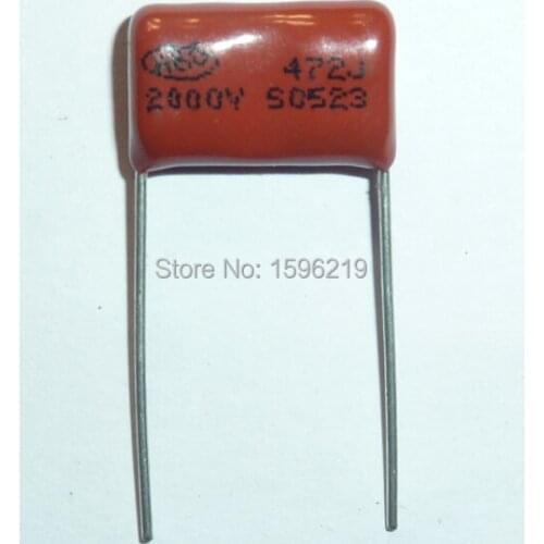 50pcs CBB capacitor 472 2000V 472J 2KV 4700pF 4.7nF P15 CBB81 Metallized Polypropylene Film Capacitor