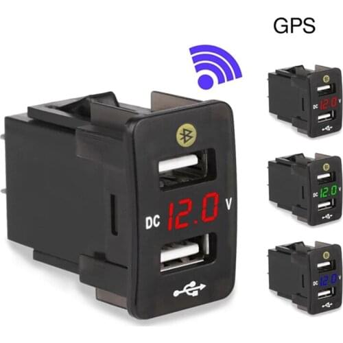 Car Dual USB Charger With Voltmeter Car Accessories For Honda