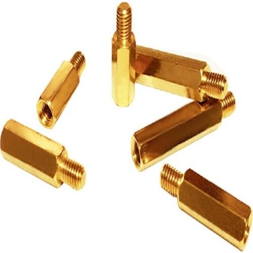 Free delivery Hexagonal struts copper stud nut/Spacing Screws Brass Standoff Hollow Pillars H7 M5*8/18/20/25/30/40/50/60/80 +7mm