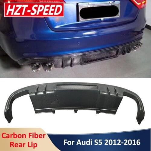 DTM Type Real Carbon Fiber Rear Lip Bumper Back Spoiler Diffuser For Audi A5 S5 2/4 Doors Car Tuning 2012-2016 Body Kit