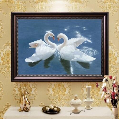EECAMAIL European Style Swan Lake Love Diamond Painting Full Drill Modern Dining Room Painting Diy Diamond Embroidery