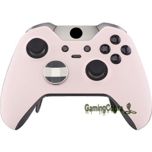 EXtremeRate Custom Cherry Blossoms Pink Soft Touch Upper Front Shell Housing Case Replacement Kit for Xbox One Elite Controller