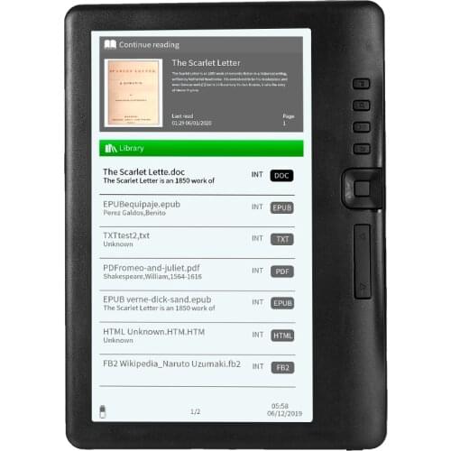 New 7" Ebook reader smart with HD resolution digital BK7019 Multi-language E-book+Video+MP3 music player Color screen
