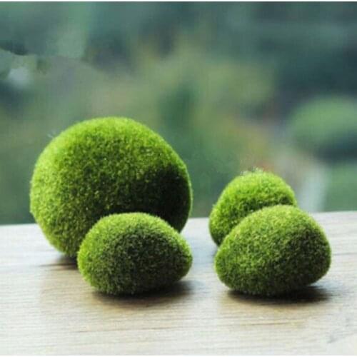 1pc Artificial Green Moss Ball Fake Stone Simulation Plant DIY Decoration For Shop Window Hotel Home Office Plant Wall Decor 29